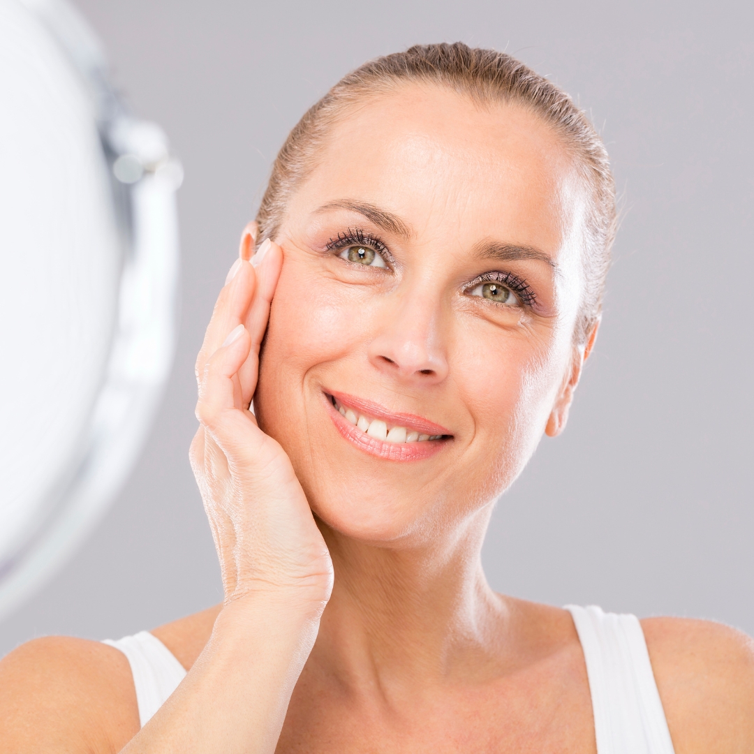 Woman with brighter, rested-looking eyes after Tear Trough Rejuvenation