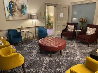 Lounge seating area at the clinic